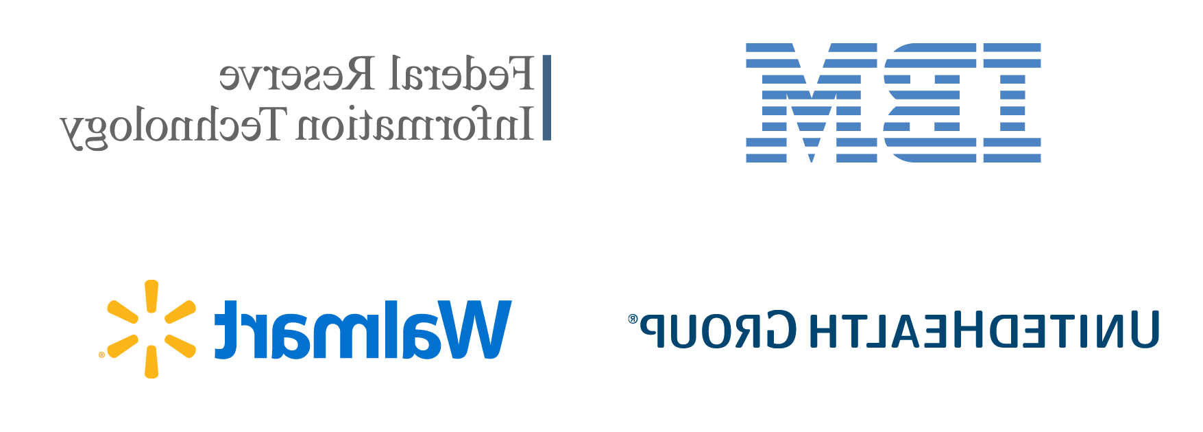 信息系统职业目的地的标志:IBM, 美联储信息技术, 联合健康集团, 和沃尔玛